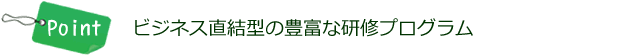 ビジネス直結型の豊富な研修プログラム